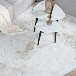 Decor 88 Vloerkleden|Suave vloerkleed kiezelvorm ivoor 160cm x 230cm