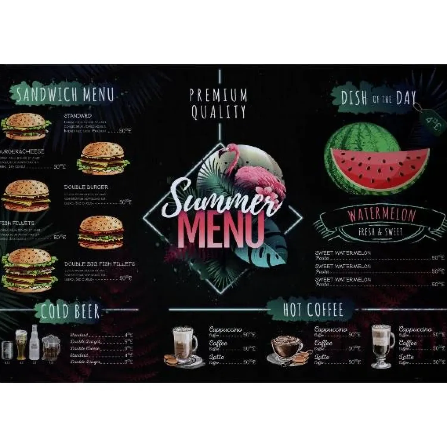 Cavetown Metalen Borden|Summer Menu - metalen bord