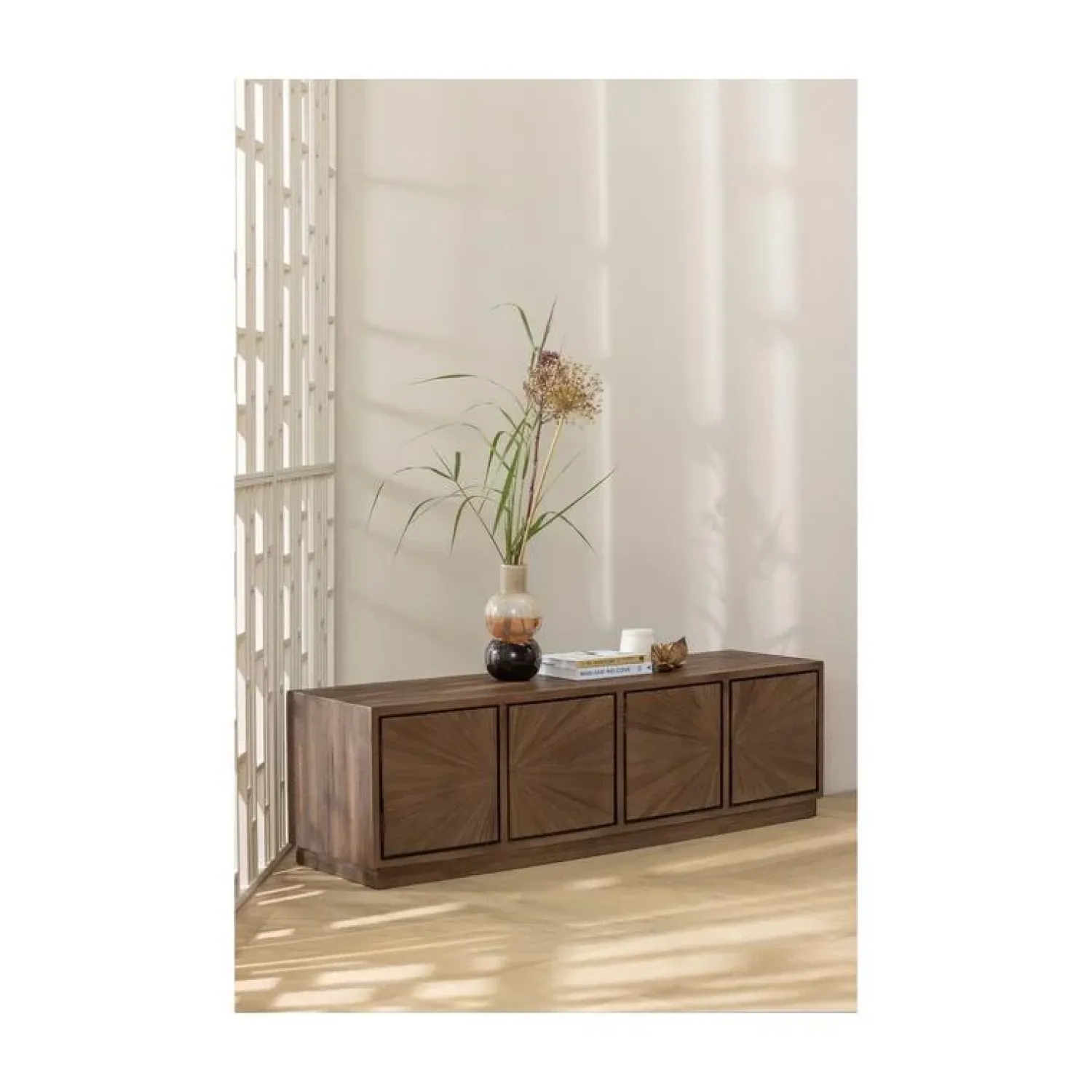 WOOOD Industriele Kasten|Tv Meubels|Sun Tv Meubel Teak Bruin 150cm