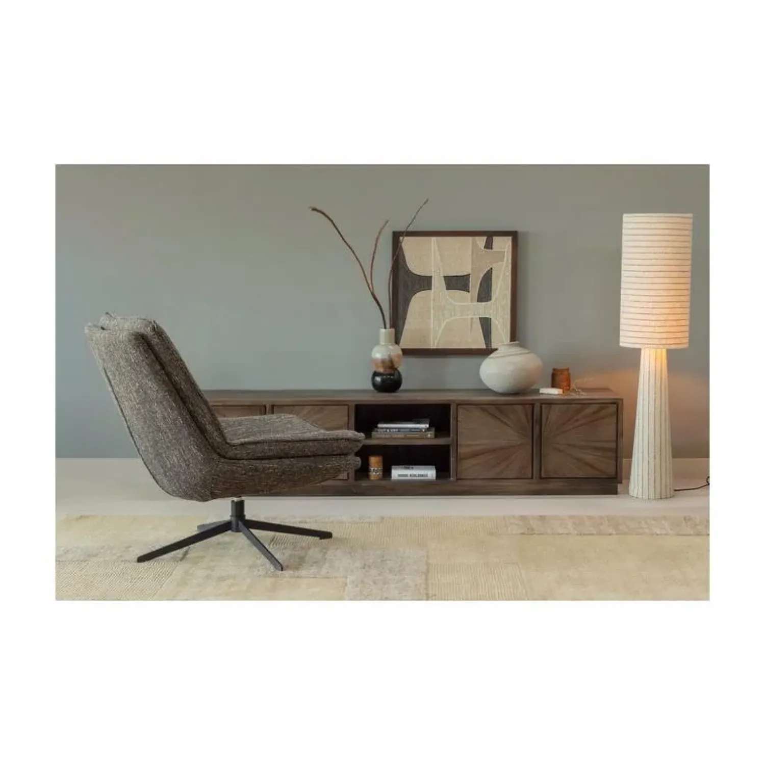 WOOOD Industriele Kasten|Tv Meubels|Sun Tv Meubel Teak Bruin 200cm