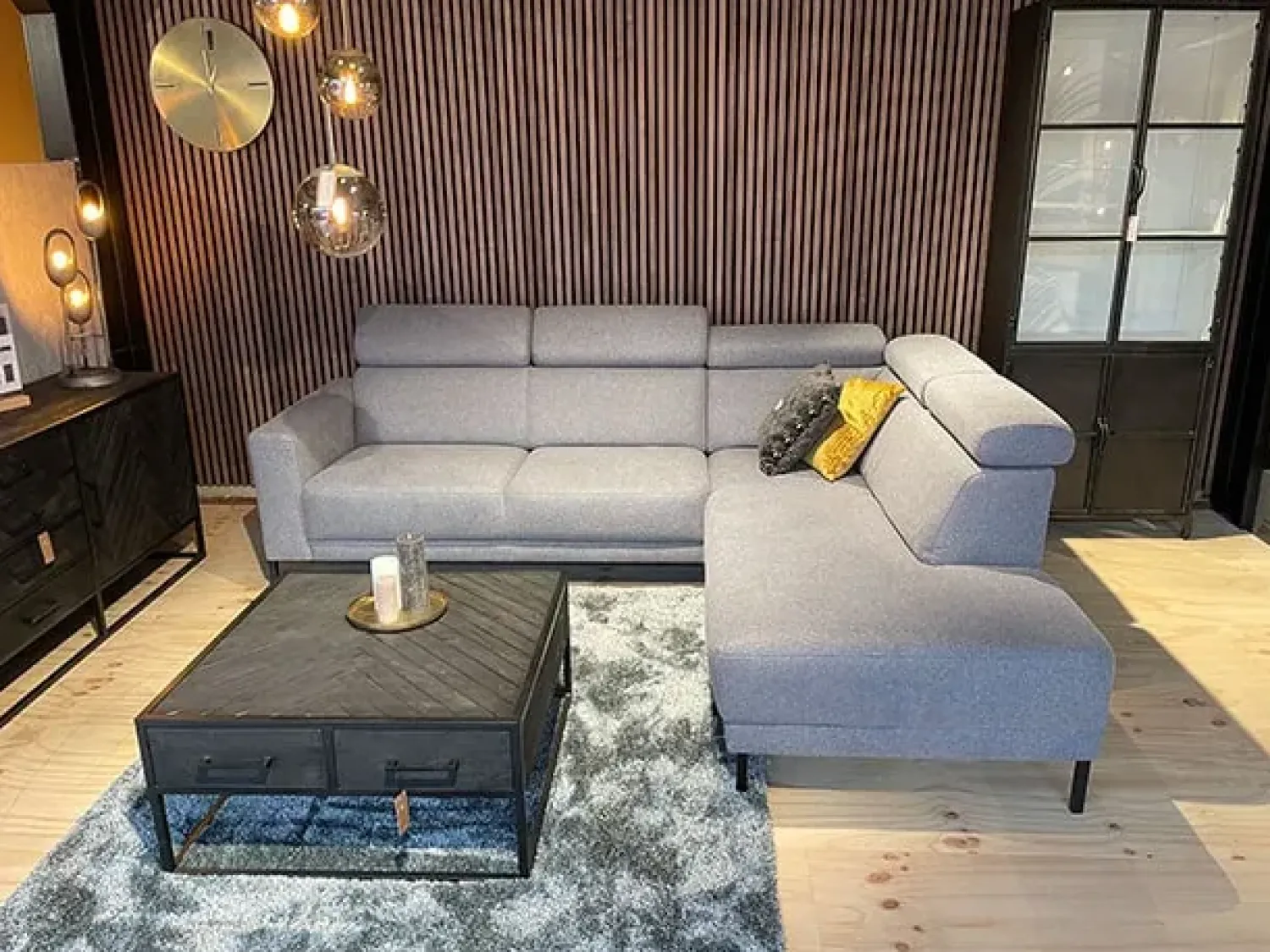Sofa 22 Hoekbanken|Loungebanken|Sutton Hoekbank Zinc 2-zits met ottomane rechts