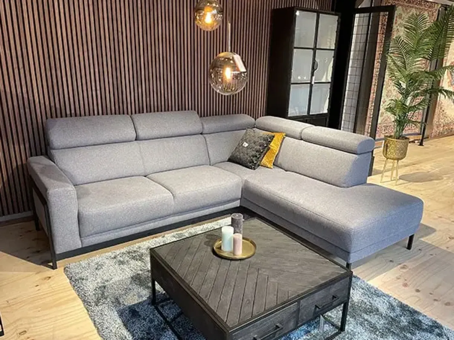 Sofa 22 Hoekbanken|Loungebanken|Sutton Hoekbank Zinc 2-zits met ottomane rechts