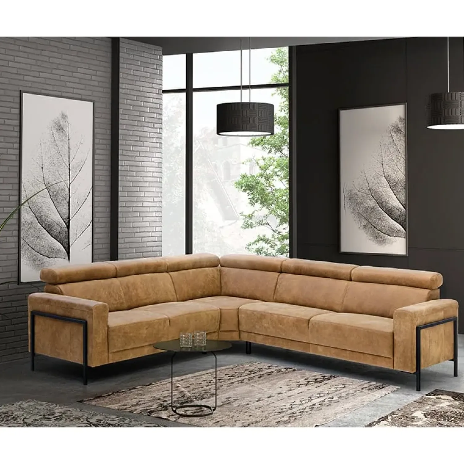 Sofa 22 Hoekbanken|Loungebanken|Sutton Hoekbank Zinc 2-zits met ottomane rechts