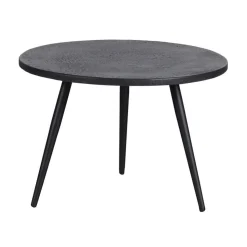 WOOOD Bijzettafels|Suze Bijzettafel rond set van 2 Hout/Metaal Zwart