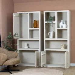 Vane Living Boekenkasten|Industriele Kasten|Sven Boekenkast 1 deur zand 90cm