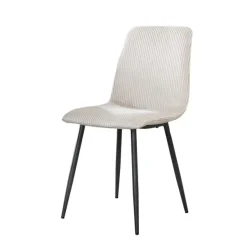 Kalfort Eetkamerstoelen|Swan Eetkamerstoel ribbelstof Gebroken wit