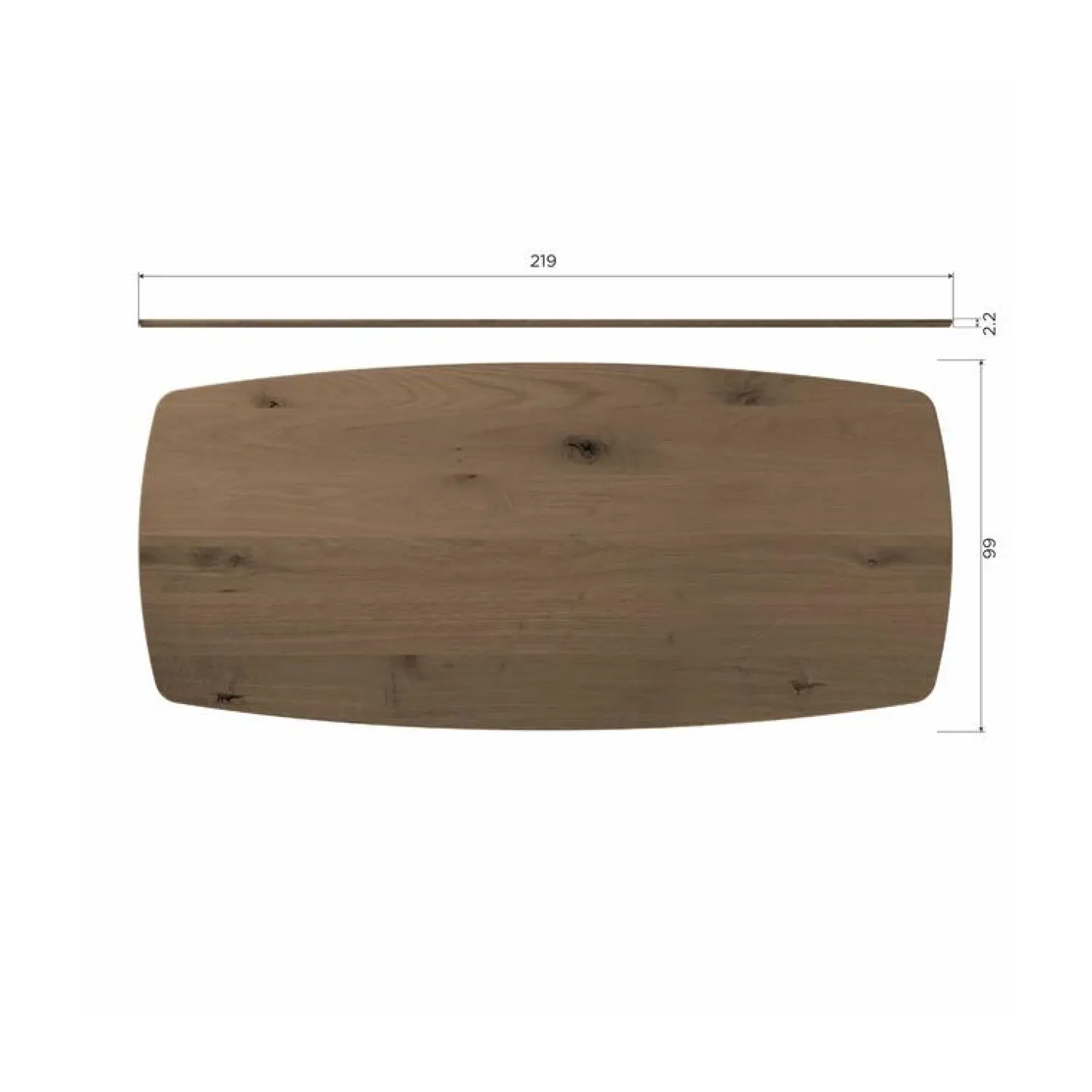 WOOOD Eettafels|Tablo Eettafel deens ovaal DL Eikenhout cashmere brown 220cm