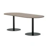 WOOOD Eettafels|Tablo Eettafel ovaal VL Eikenhout pebble grey/zwart 220cm