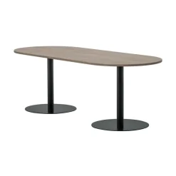 WOOOD Eettafels|Tablo Eettafel ovaal VL Eikenhout pebble grey/zwart 220cm