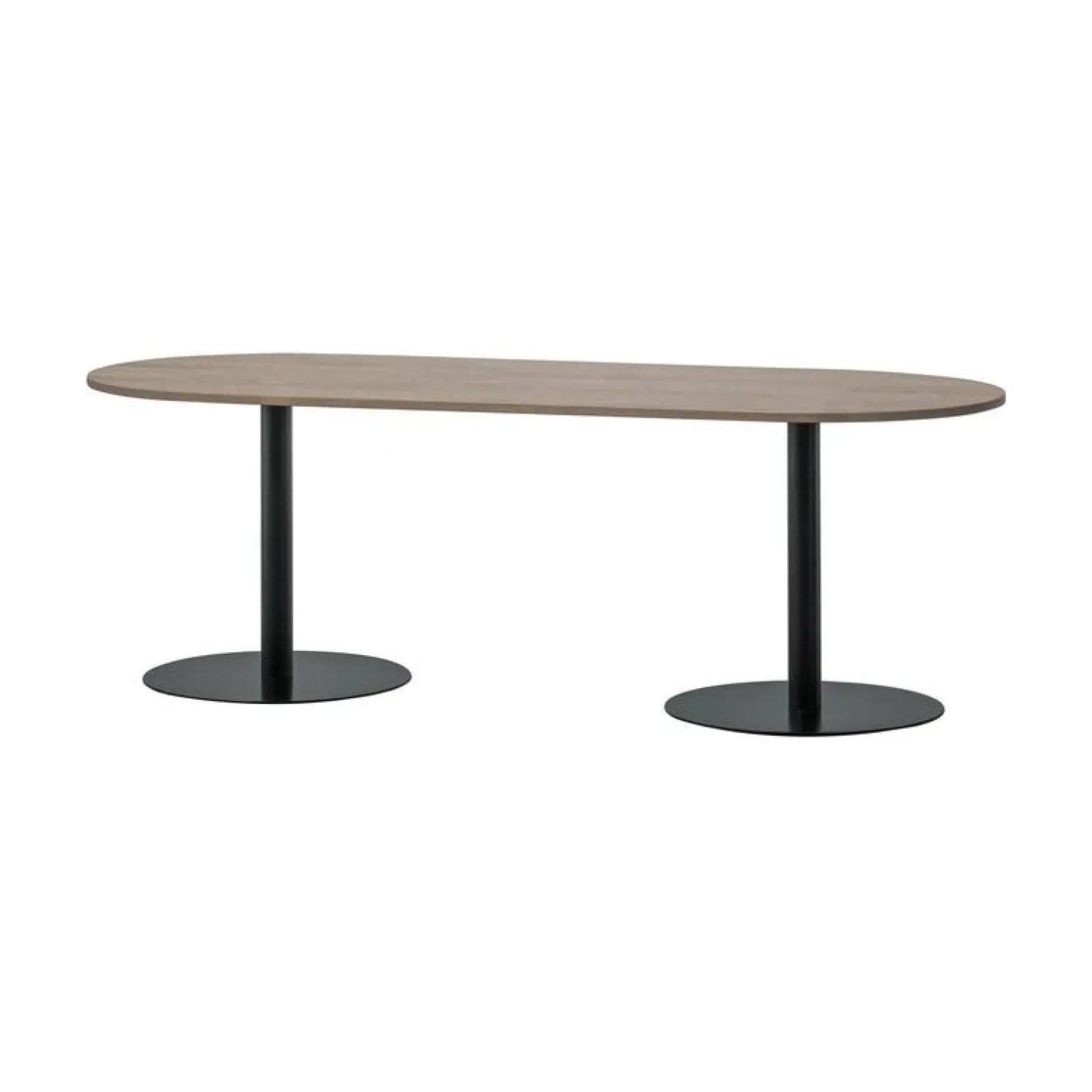 WOOOD Eettafels|Tablo Eettafel ovaal VL Eikenhout pebble grey/zwart 220cm