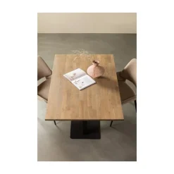 WOOOD Eettafels|Tablo Eettafel rechthoek VL Eikenhout cashmere brown 120cm