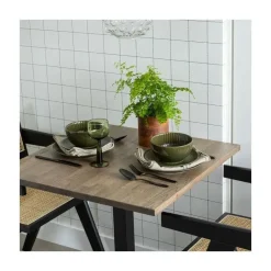 WOOOD Eettafels|Tablo Eettafel vierkant VL Eikenhout cashmere brown 80cm