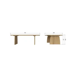 WOOOD Salontafels|Tablo Salontafel organisch Eikenhout cashmere brown 110cm