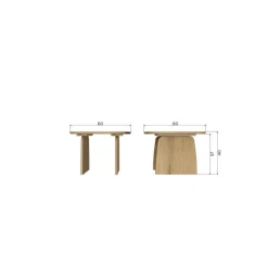 WOOOD Salontafels|Tablo Salontafel organisch Eikenhout mystic brown 60cm
