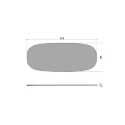 WOOOD Tafelbladen|Tablo Tafelblad Ovaal Eiken Onbehandeld 220cm