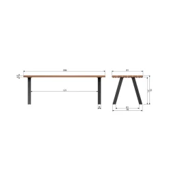 WOOOD Tuintafels|Tablo Tuintafel Ayoushout 210cm