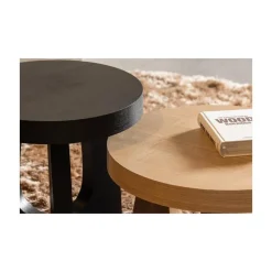 WOOOD Bijzettafels|Tala Bijzettafel MDF Rond Zwart 45cm