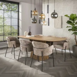 Kalfort Eetkamerstoelen|Tanda Eetkamerstoel Hoven champagne