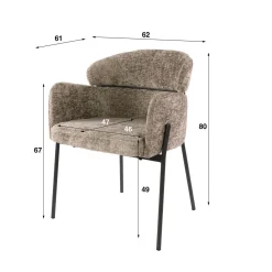 Kalfort Eetkamerstoelen|Tanda Eetkamerstoel Hoven champagne
