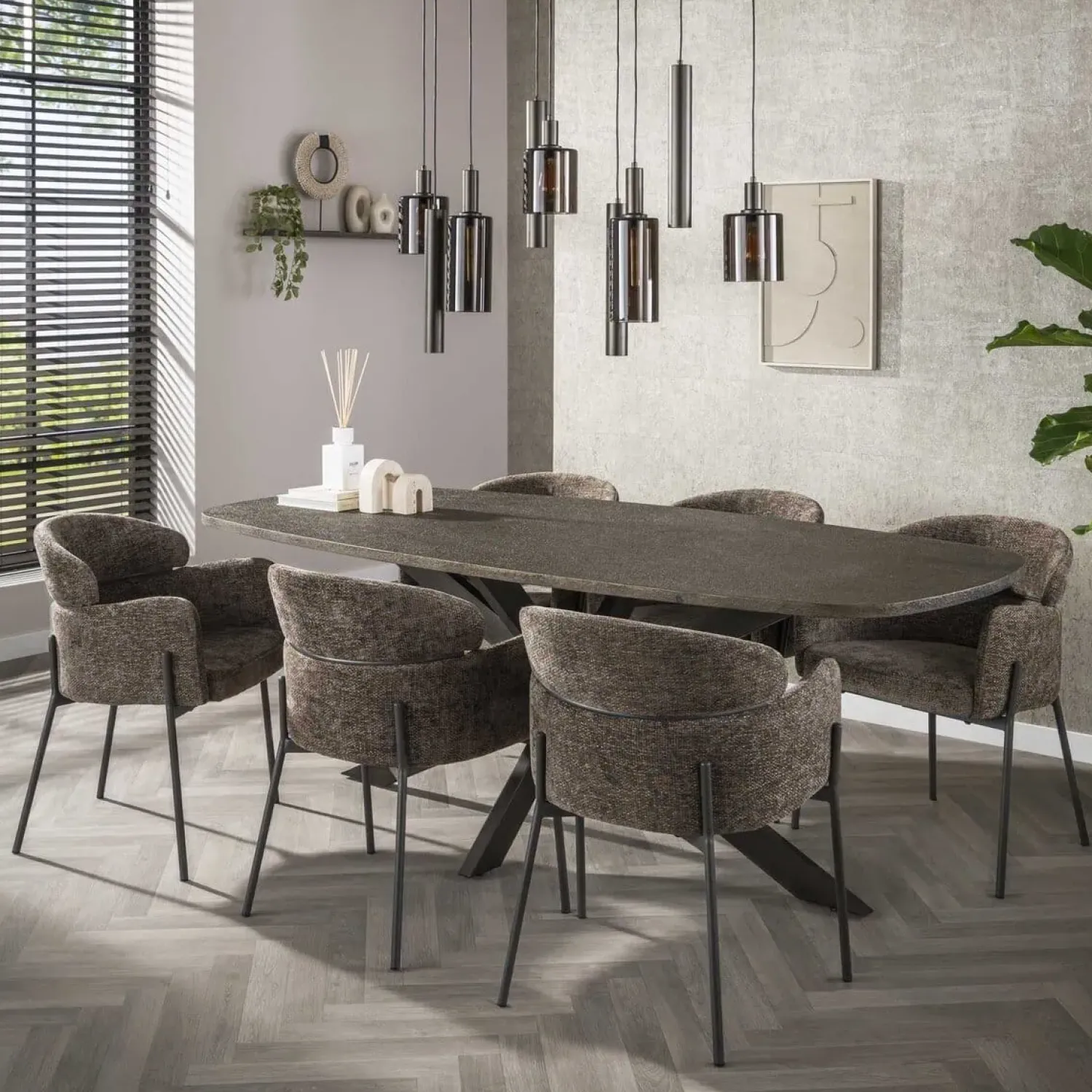 Kalfort Eetkamerstoelen|Tanda Eetkamerstoel Hoven taupe