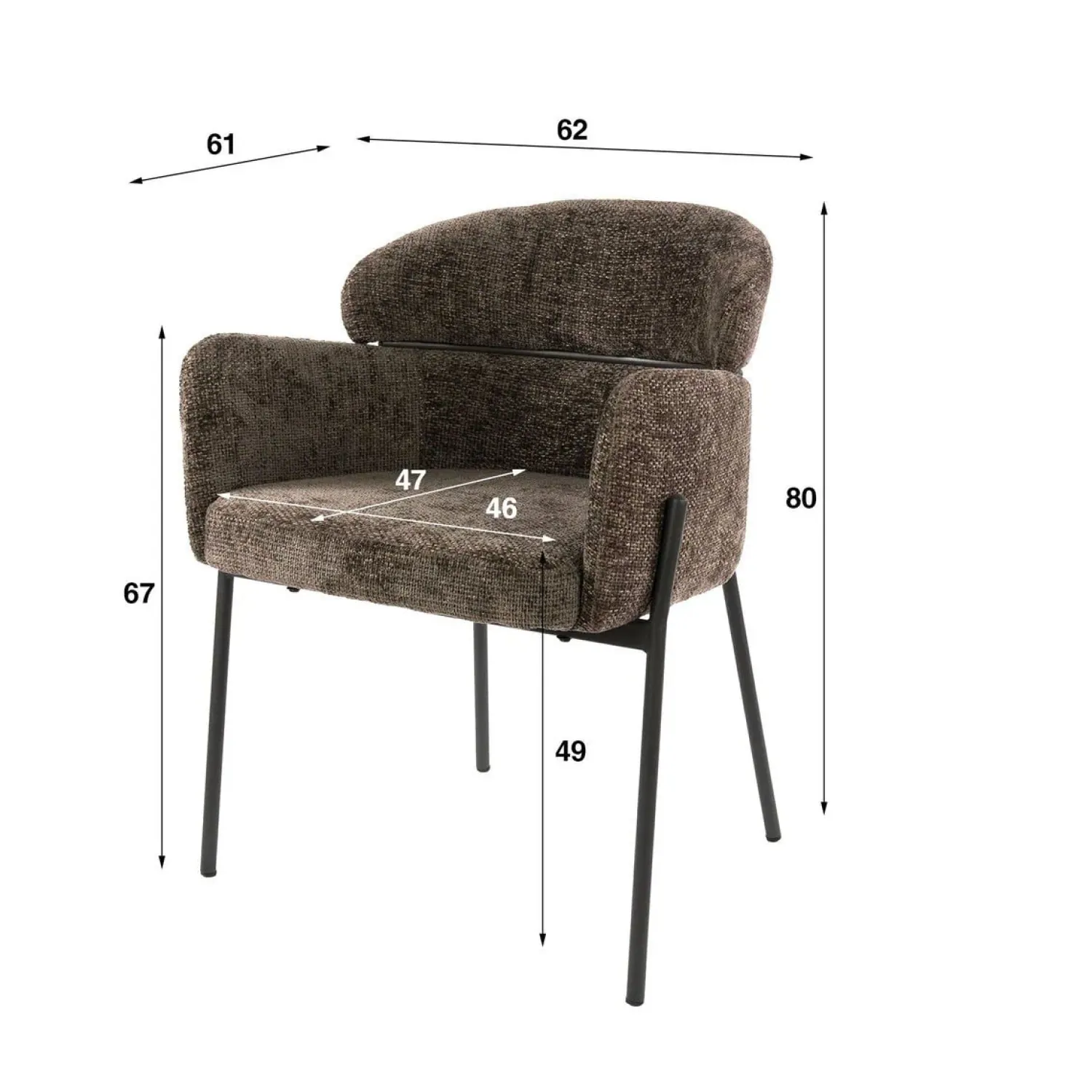 Kalfort Eetkamerstoelen|Tanda Eetkamerstoel Hoven taupe