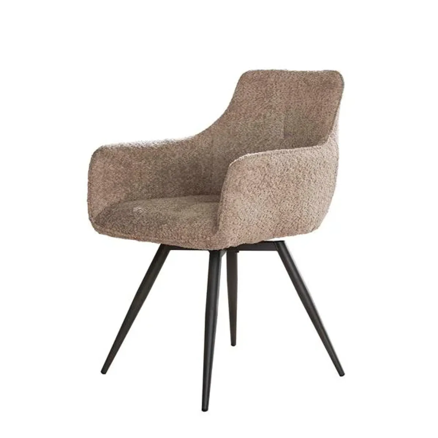 Kalfort Eetkamerstoelen|Tanraz Armstoel draaibaar Boucle zandkleur