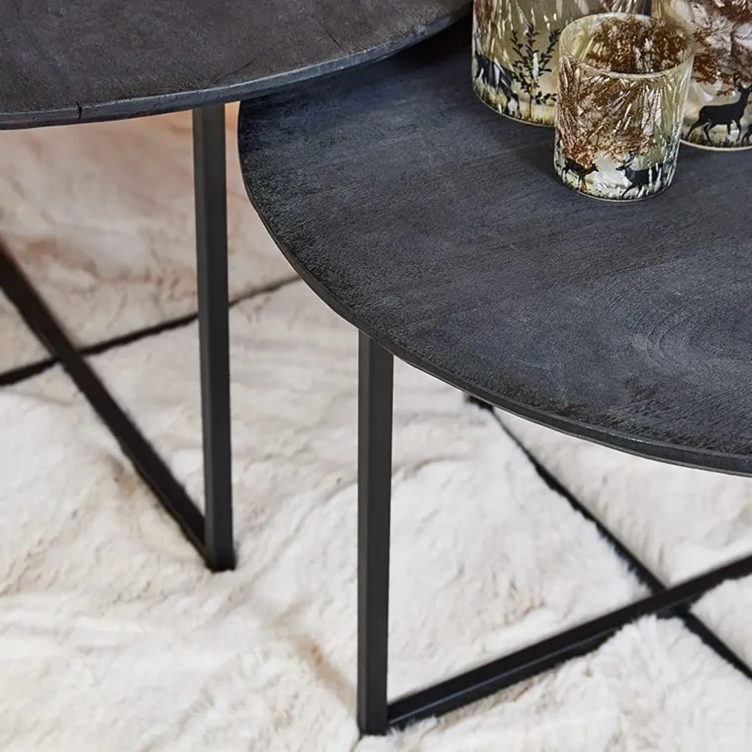 Furndea Salontafels|Tarlinger salontafel set van 2 zwart