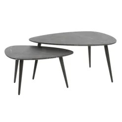 Kalfort Salontafels|Tate Salontafel set van 2 Peervormig zwart