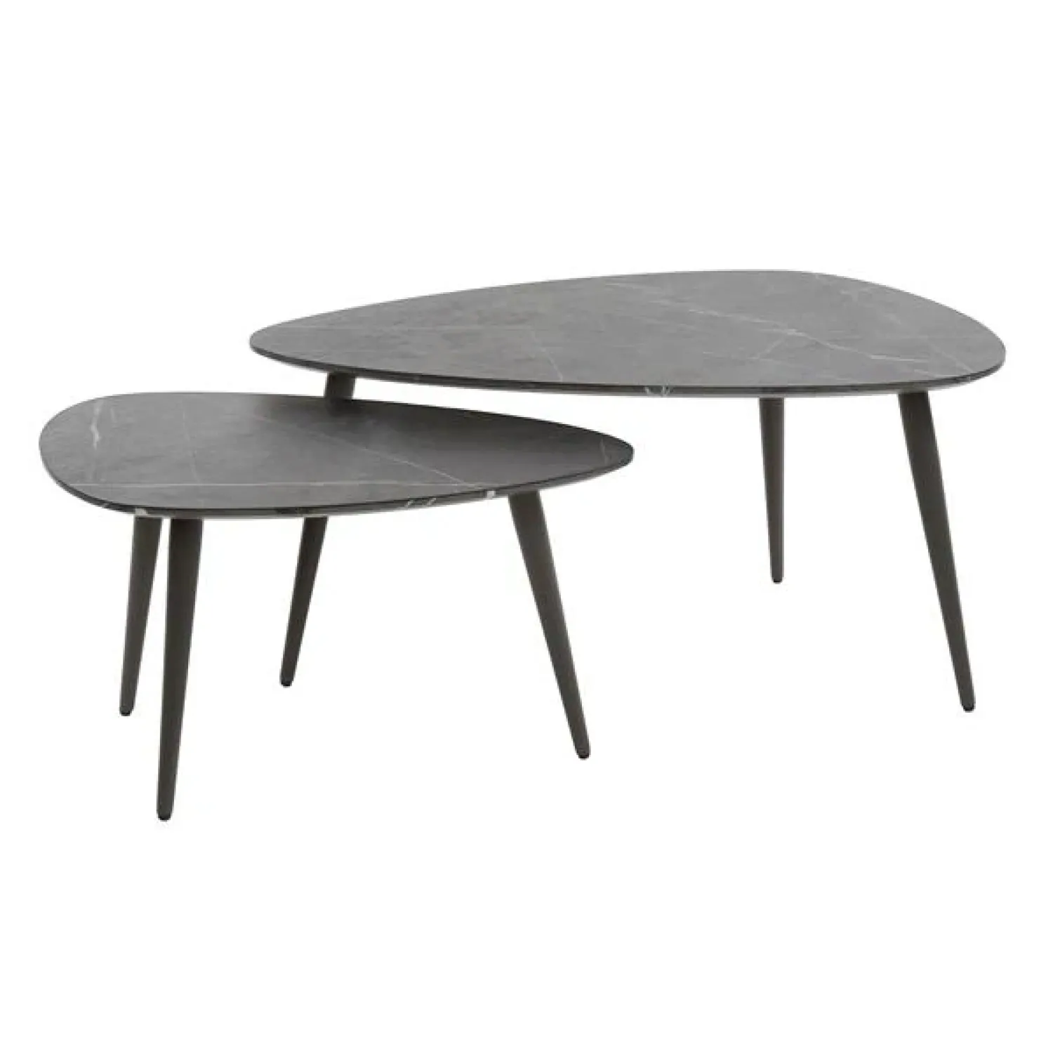 Kalfort Salontafels|Tate Salontafel set van 2 Peervormig zwart