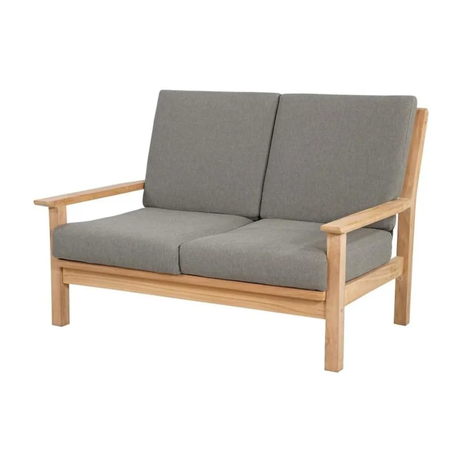 Lesli Living Tuinbanken|Teak Loungebank teak met kussen 124cm