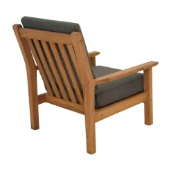 Lesli Living Tuinstoelen|Teak Loungestoel teak met kussen