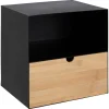 Nordhavn Nachtkastjes|Industriele Kasten|Temari Nachtkastje Zwart/Hout 30cm