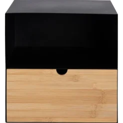 Nordhavn Nachtkastjes|Industriele Kasten|Temari Nachtkastje Zwart/Hout 30cm