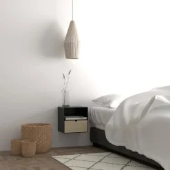 Nordhavn Nachtkastjes|Industriele Kasten|Temari Nachtkastje Zwart/Hout 30cm