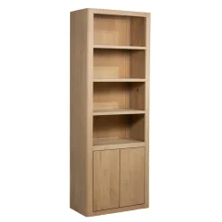 Tower living Boekenkasten|Industriele Kasten|Tenna Boekenkast naturel mangohout 80cm