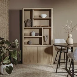 Tower living Boekenkasten|Industriele Kasten|Tenna Boekenkast XL naturel mangohout 120cm