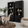 Tower living Wandkasten|Vakkenkasten|Tenna Boekenkast Zwart mangohout 80cm