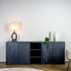 Tower living Dressoirs|Industriele Kasten|Tenna Dressoir zwart mangohout 220cm
