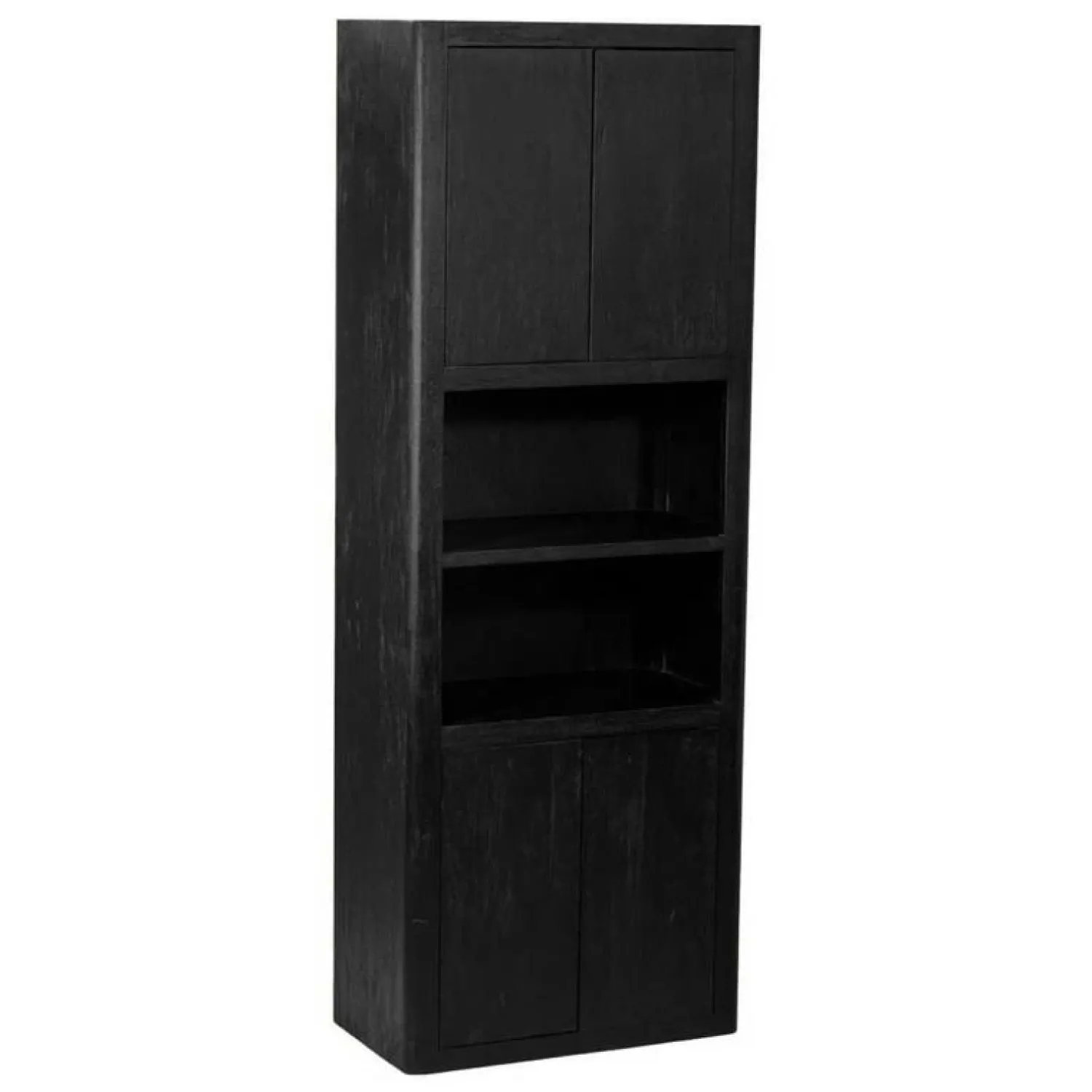 Tower living Wandkasten|Vakkenkasten|Tenna Vakkenkast Zwart mangohout 80cm