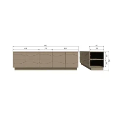 WOOOD Industriele Kasten|Tv Meubels|Teo Tv meubel Grenen Mud 180cm