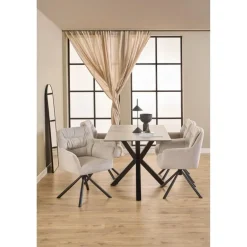 Nordhavn Eetkamerstoelen|Terano Eetkamerstoel Beige Stof