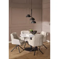 Nordhavn Eetkamerstoelen|Terano Eetkamerstoel Beige Stof