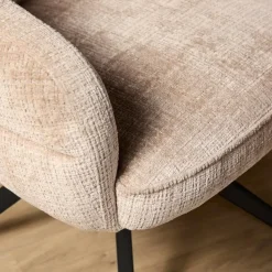 Furndea Eetkamerstoelen|Tessa Eetkamerstoel Beige met Zwarte poot
