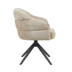 Furndea Eetkamerstoelen|Tessa Eetkamerstoel Beige met Zwarte poot
