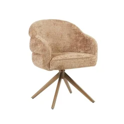 Furndea Eetkamerstoelen|Tessa Eetkamerstoel Cinnamon met Bronzen poot