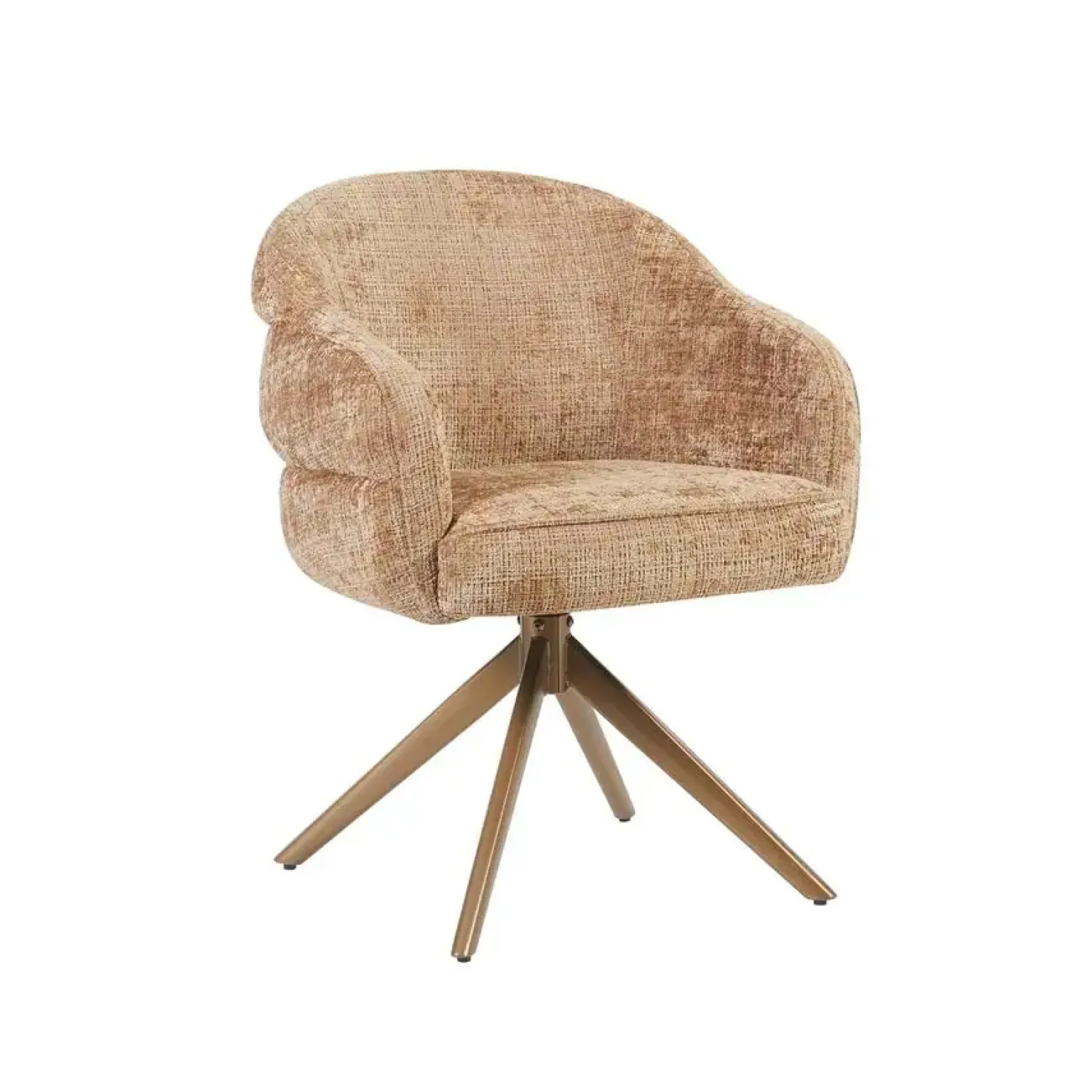 Furndea Eetkamerstoelen|Tessa Eetkamerstoel Cinnamon met Bronzen poot