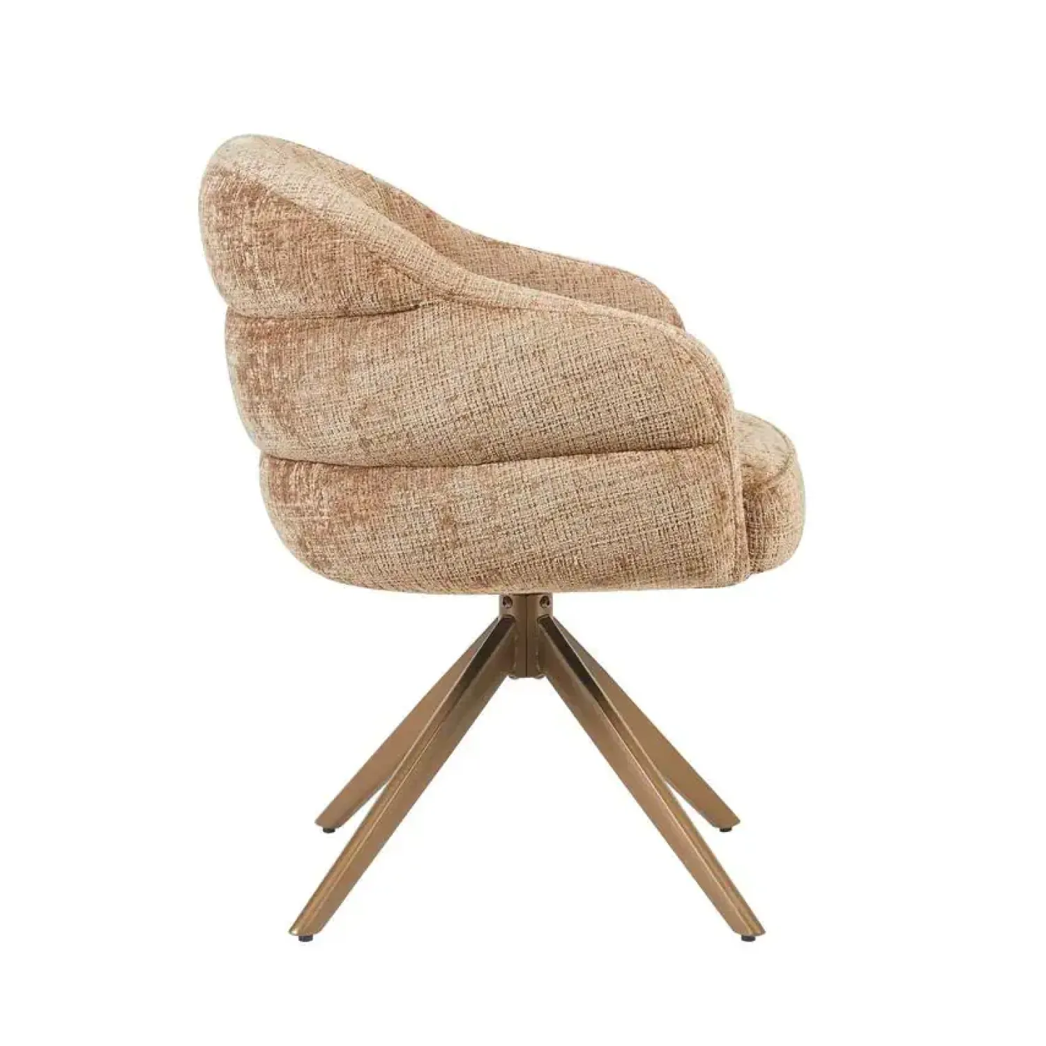 Furndea Eetkamerstoelen|Tessa Eetkamerstoel Cinnamon met Bronzen poot