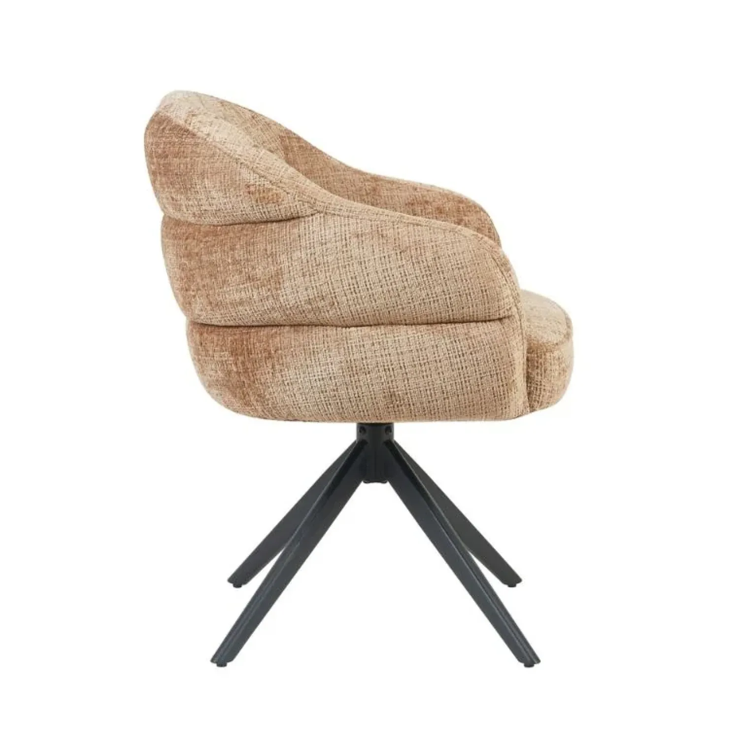 Furndea Eetkamerstoelen|Tessa Eetkamerstoel Cinnamon met Zwarte poot