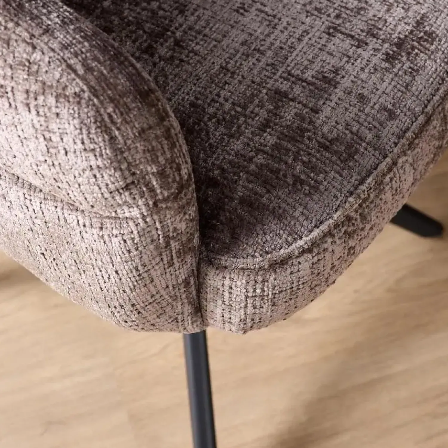 Furndea Eetkamerstoelen|Tessa Eetkamerstoel Clay met Zwarte poot