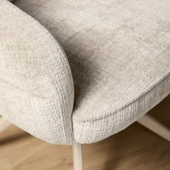 Furndea Eetkamerstoelen|Tessa Eetkamerstoel Gebroken wit met Zand poot